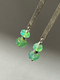 Opal Delicate Sterling Silver Bar Earrings