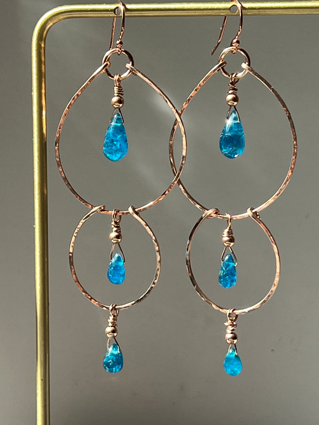 Apatite and 14K Gold Filled Chandelier Earrings
