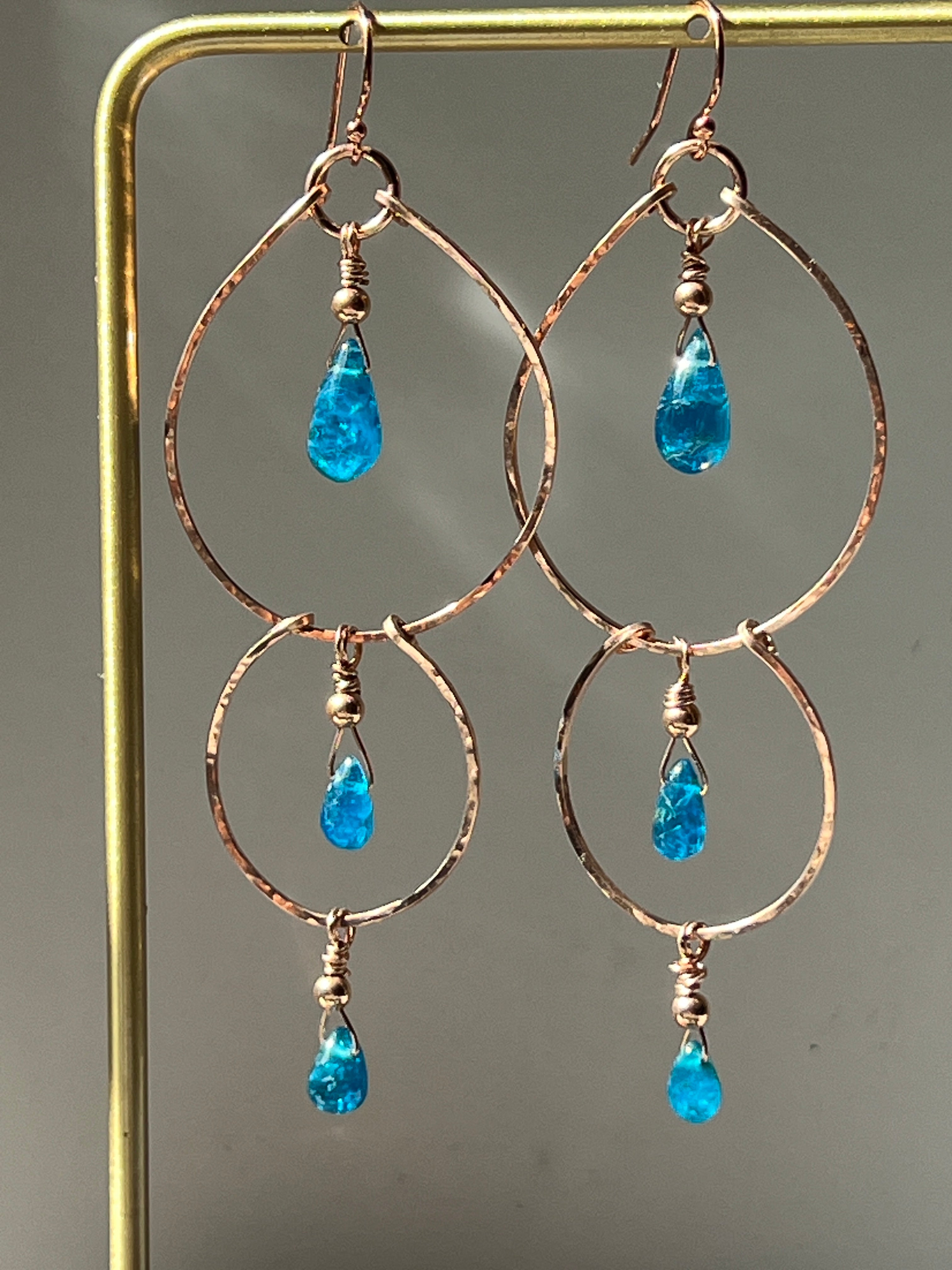Apatite and 14K Gold Filled Chandelier Earrings