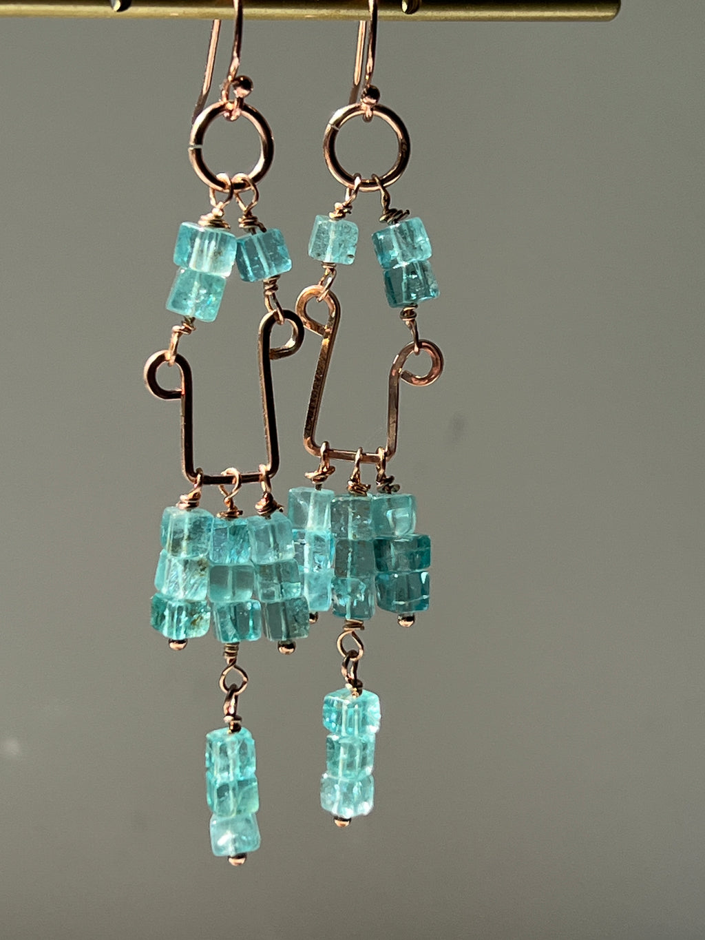Neon Apatite Chandelier Earrings