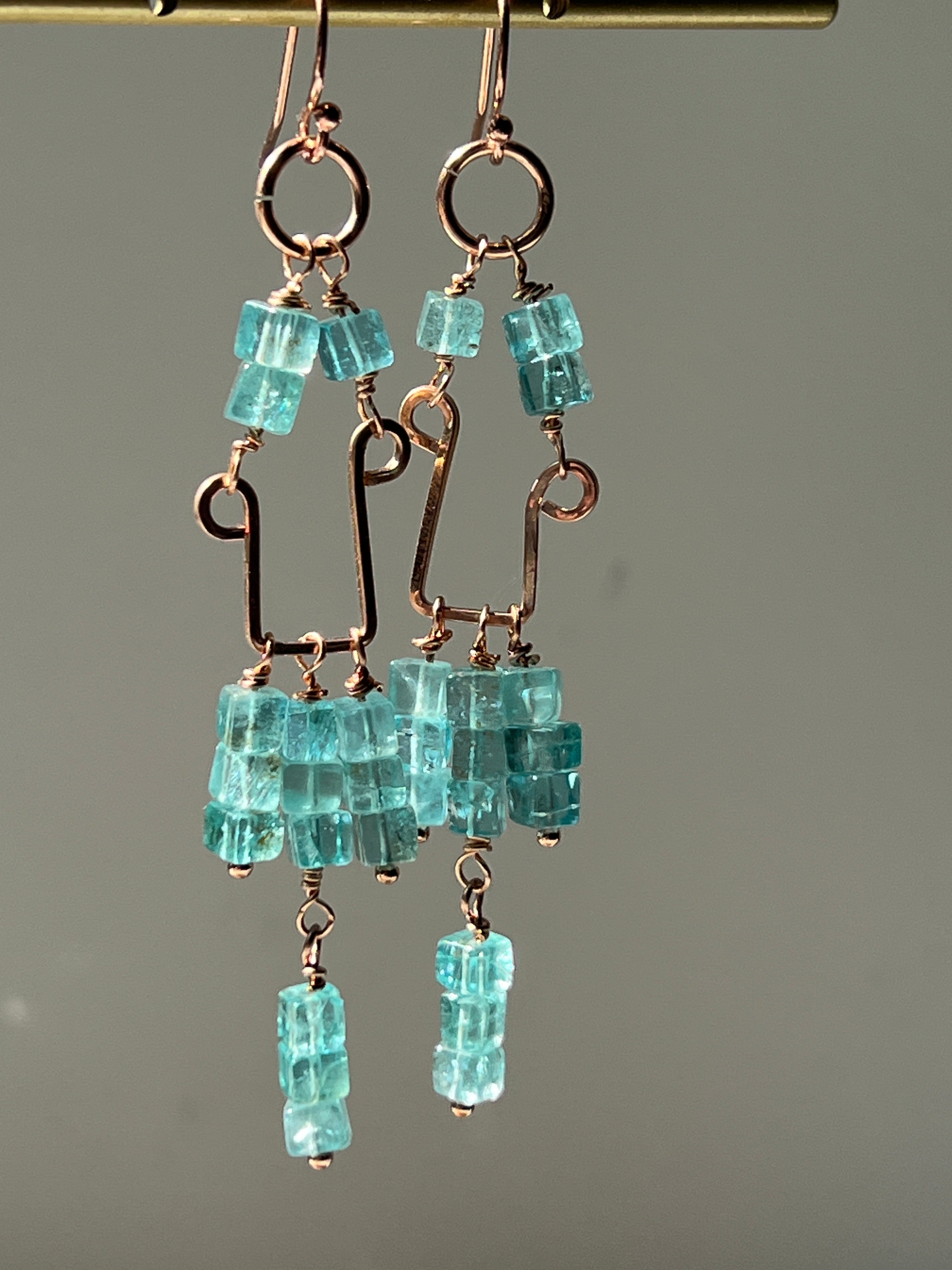 Neon Apatite Chandelier Earrings