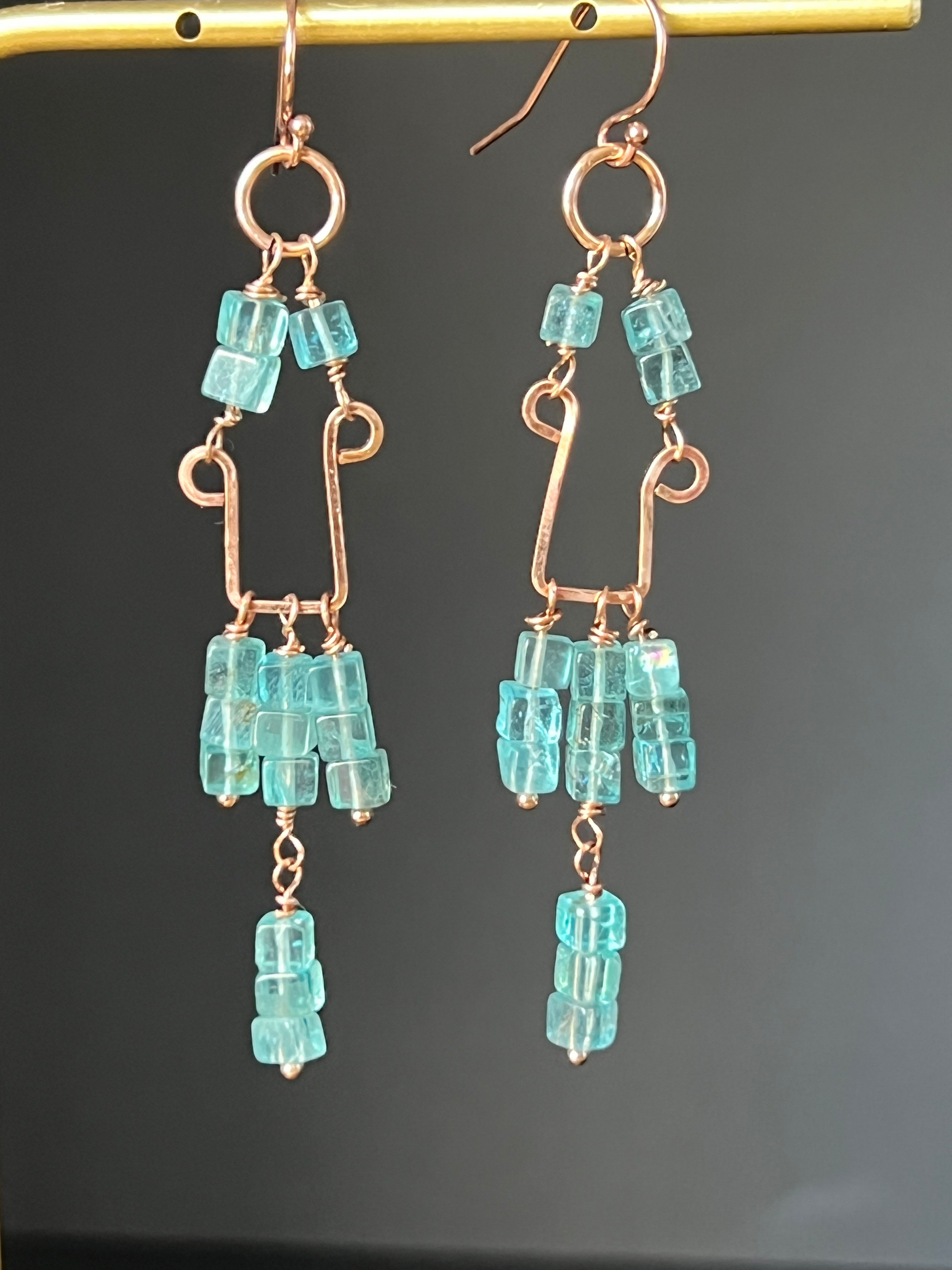 Neon Apatite Chandelier Earrings