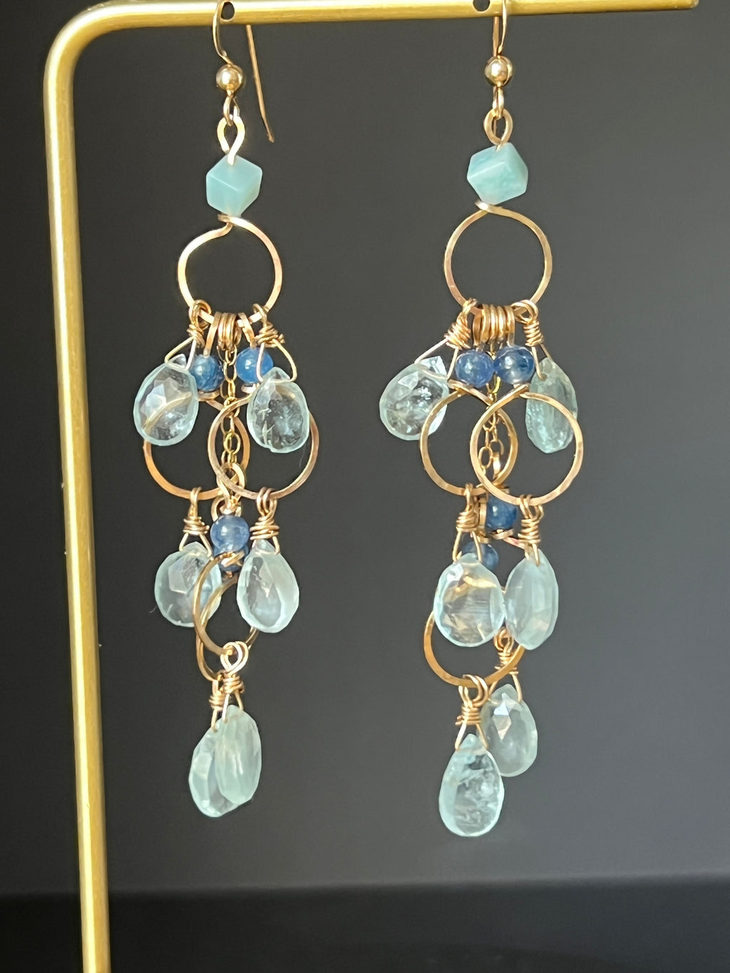 Rosalee Blue Topaz Chandelier Earrings