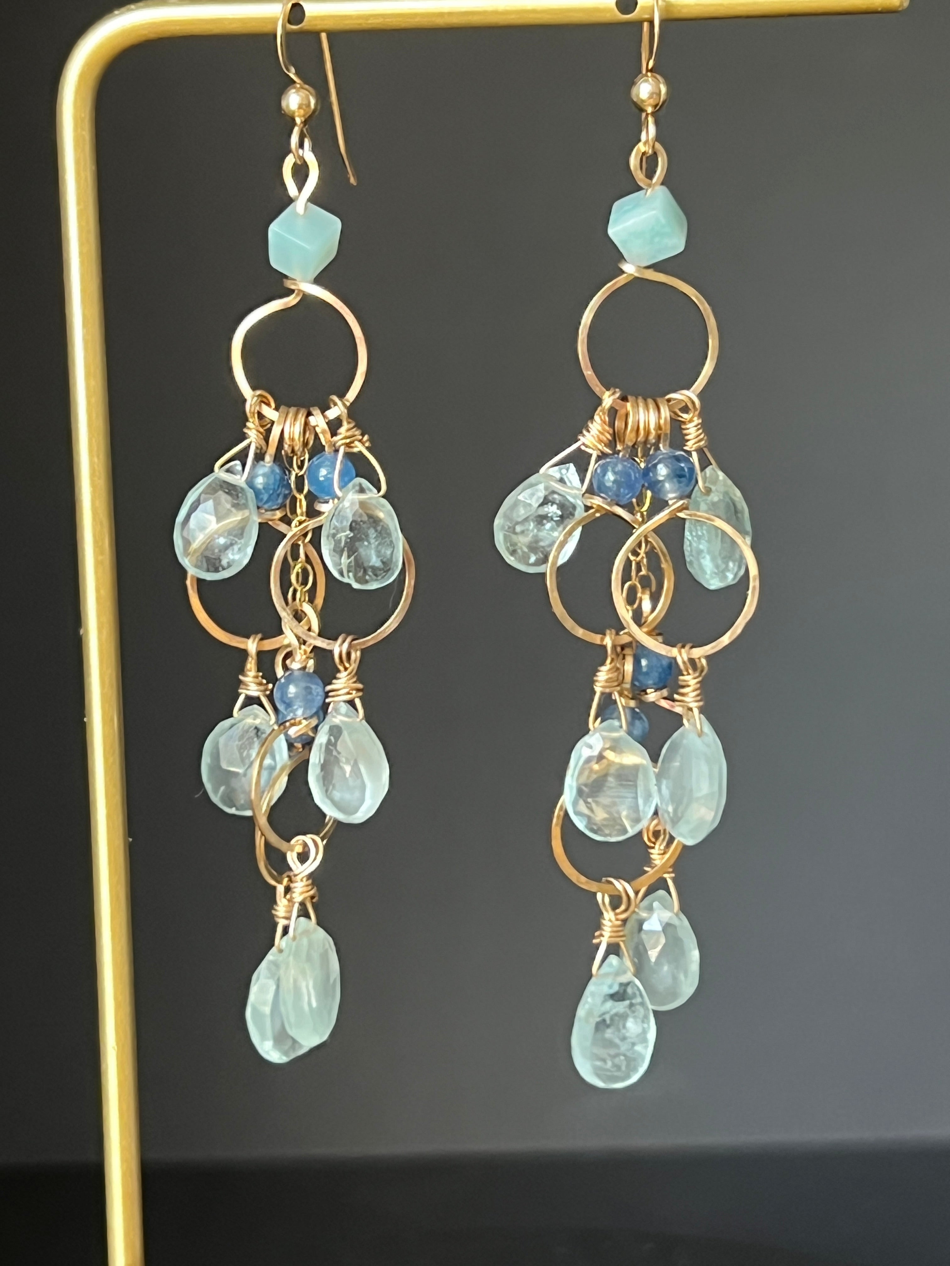 Rosalee Blue Topaz Chandelier Earrings