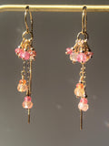 Multi Sapphire Drip Threader Earrings
