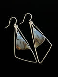 Montana Agate Earrings in Sterling Silver by Studio MS Indie Jewlery