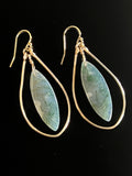 Moss Agate Earrings by Studio MS Indie Jewelry in 14 K Gold Fill