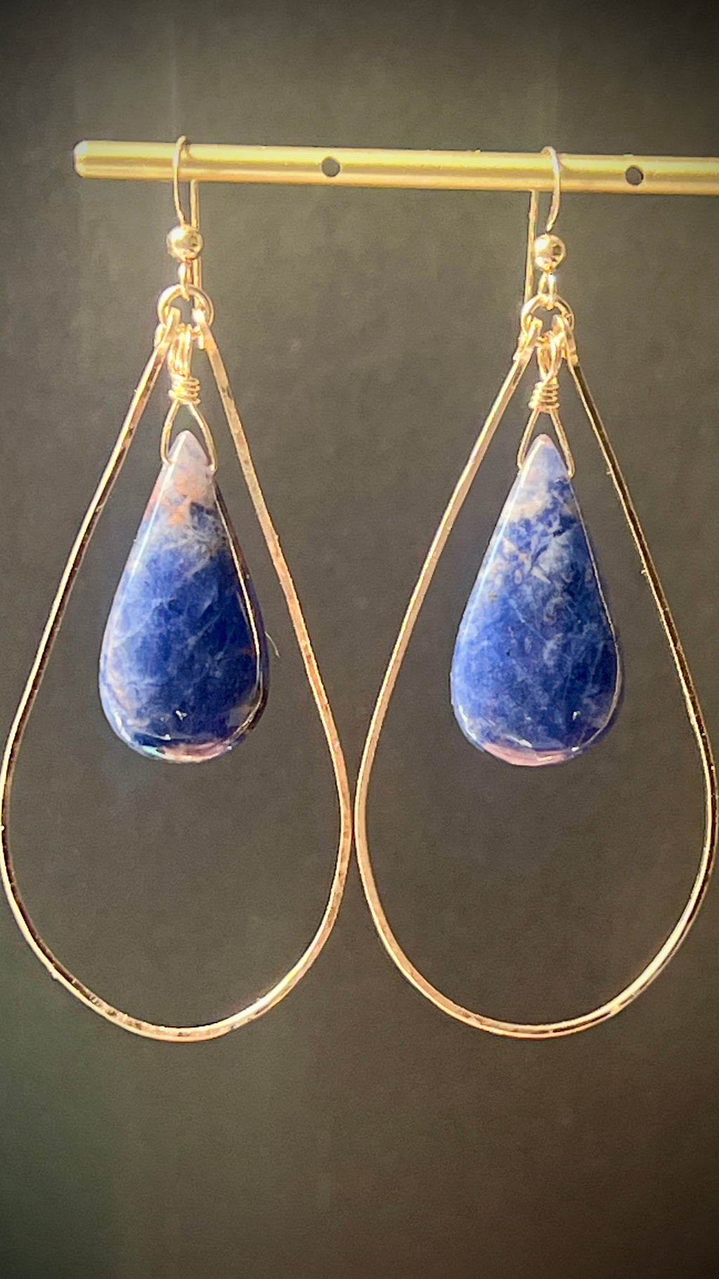 Orange Sodalite Drop Earrings in 14K Gold Fill by Studio MS Indie Jewelry