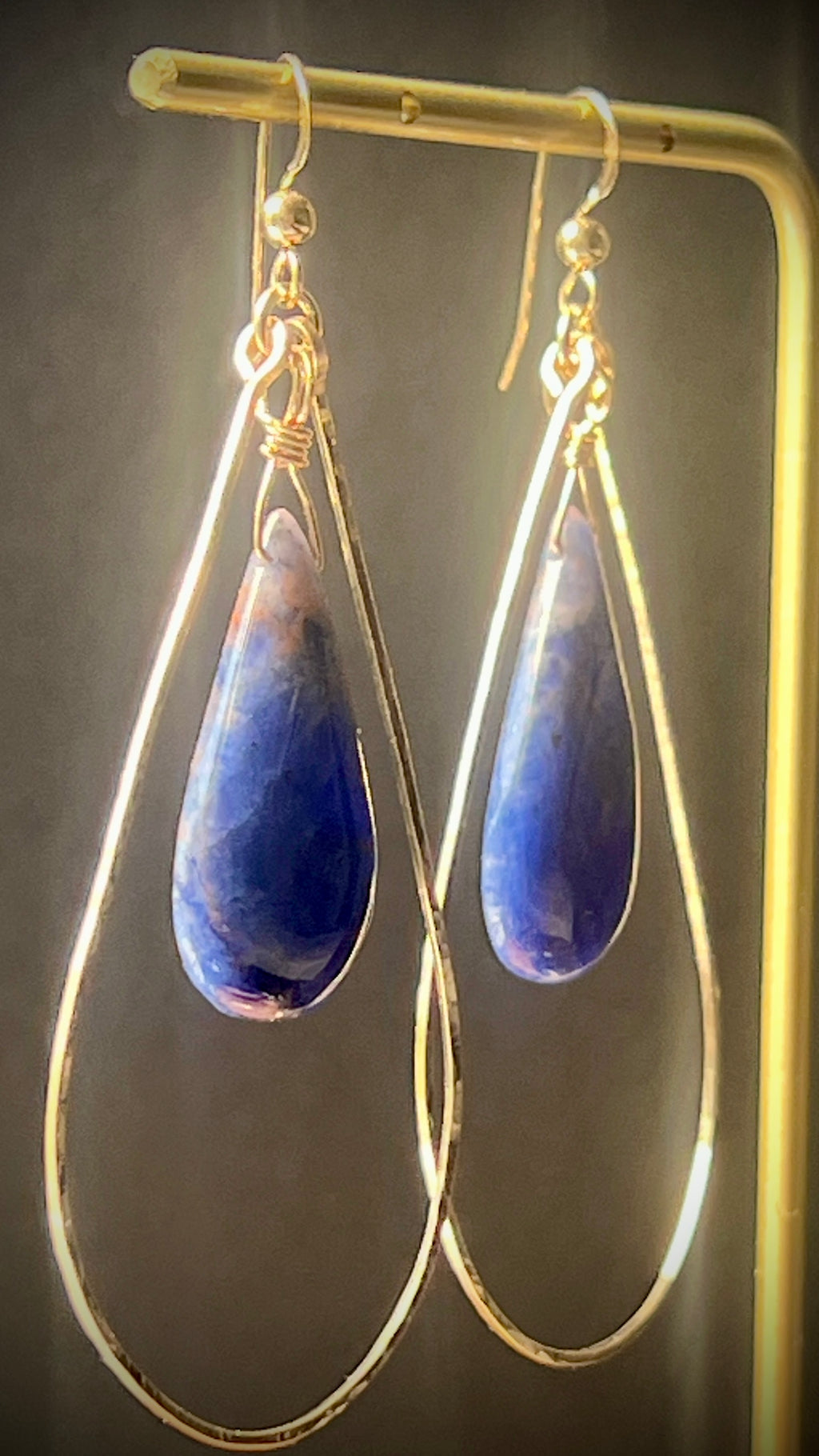 Orange Sodalite Drop Earrings in 14K Gold Fill by Studio MS Indie Jewelry