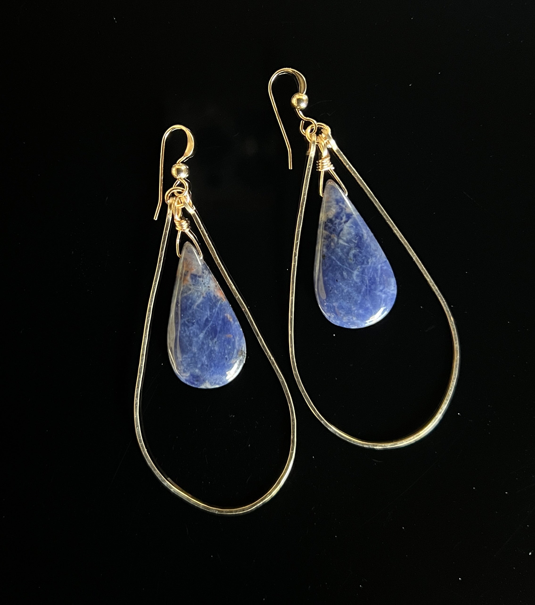 Orange Sodalite Drop Earrings in 14K Gold Fill by Studio MS Indie Jewelry