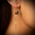 Iolite star threader earrings in 14K gold fill, handmade electroformed star by Studio MS
