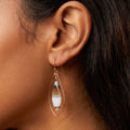 Montana agate dangle earrings in 14K gold fill marquis frame, handmade by Studio MS