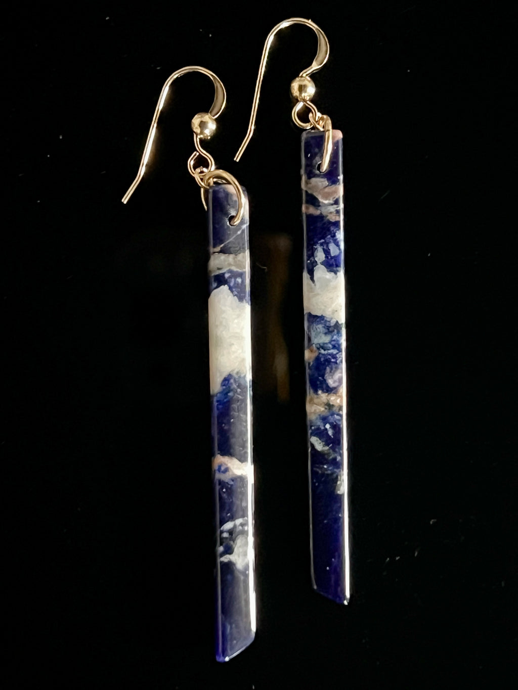 Orange Sodalite Bar Earrings in 14K Gold Fill