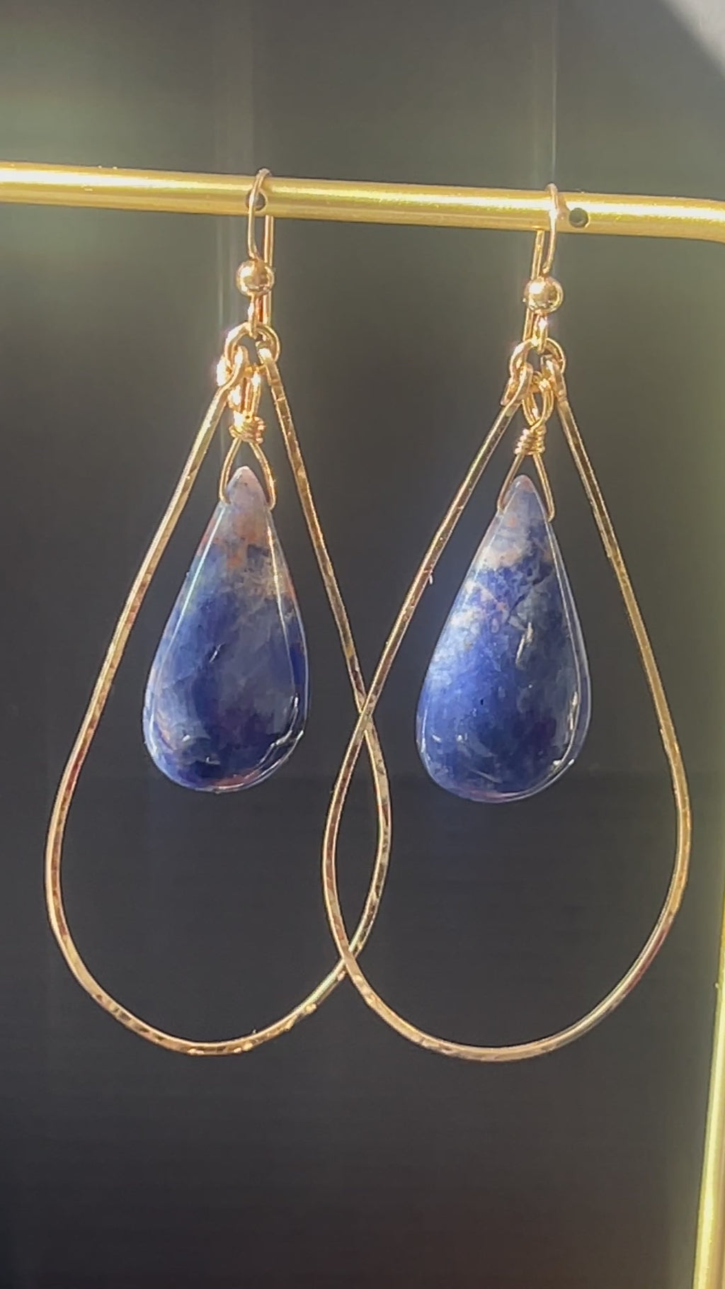 Orange Sodalite Drop Earrings in 14K Gold Fill by Studio MS Indie Jewelry
