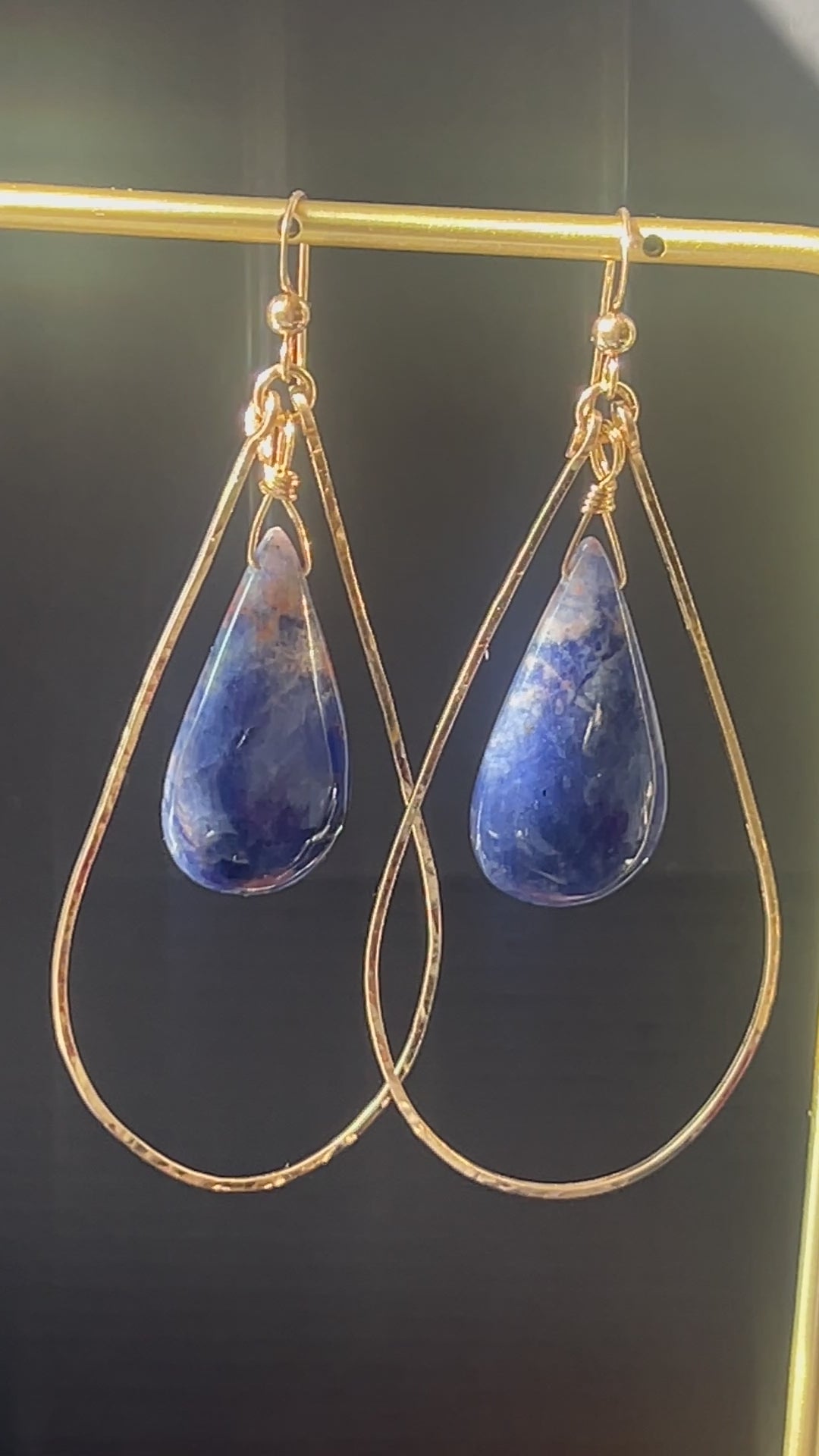 Orange Sodalite Drop Earrings in 14K Gold Fill by Studio MS Indie Jewelry