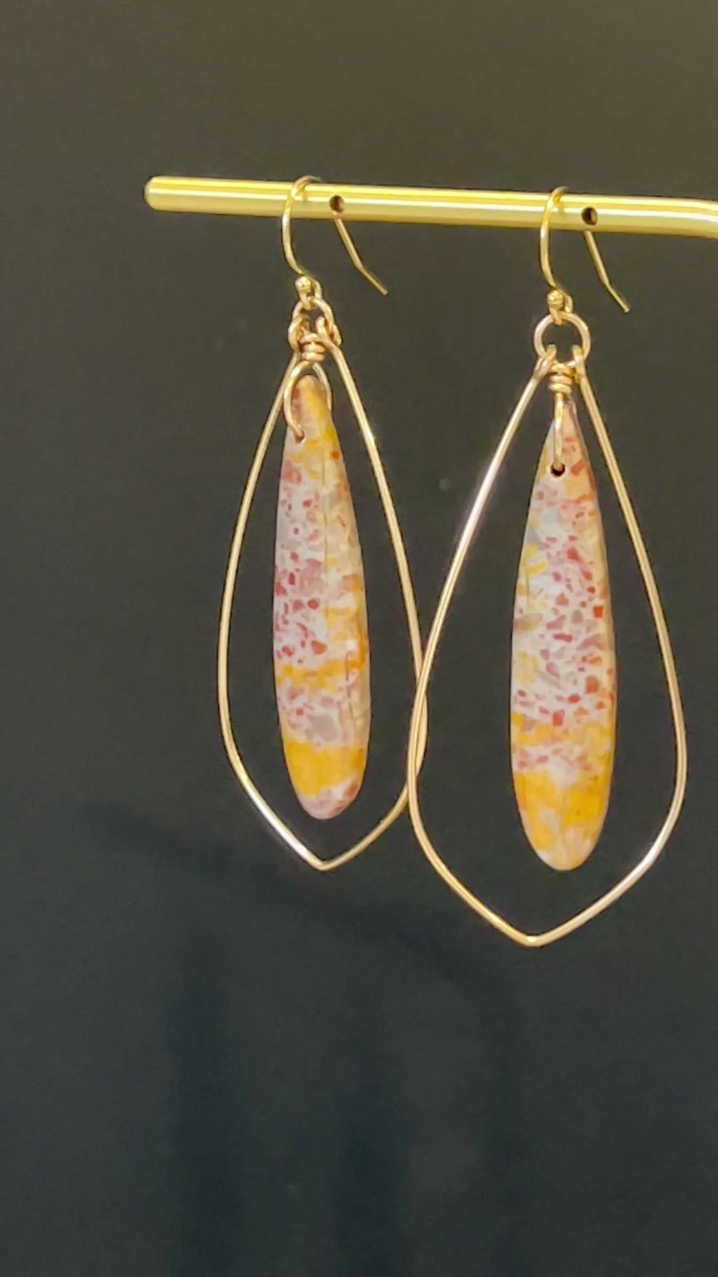 Leopard Skin Orbicular Jasper Earrings in 14K Gold Fill by Studio MS Indie Jewelry