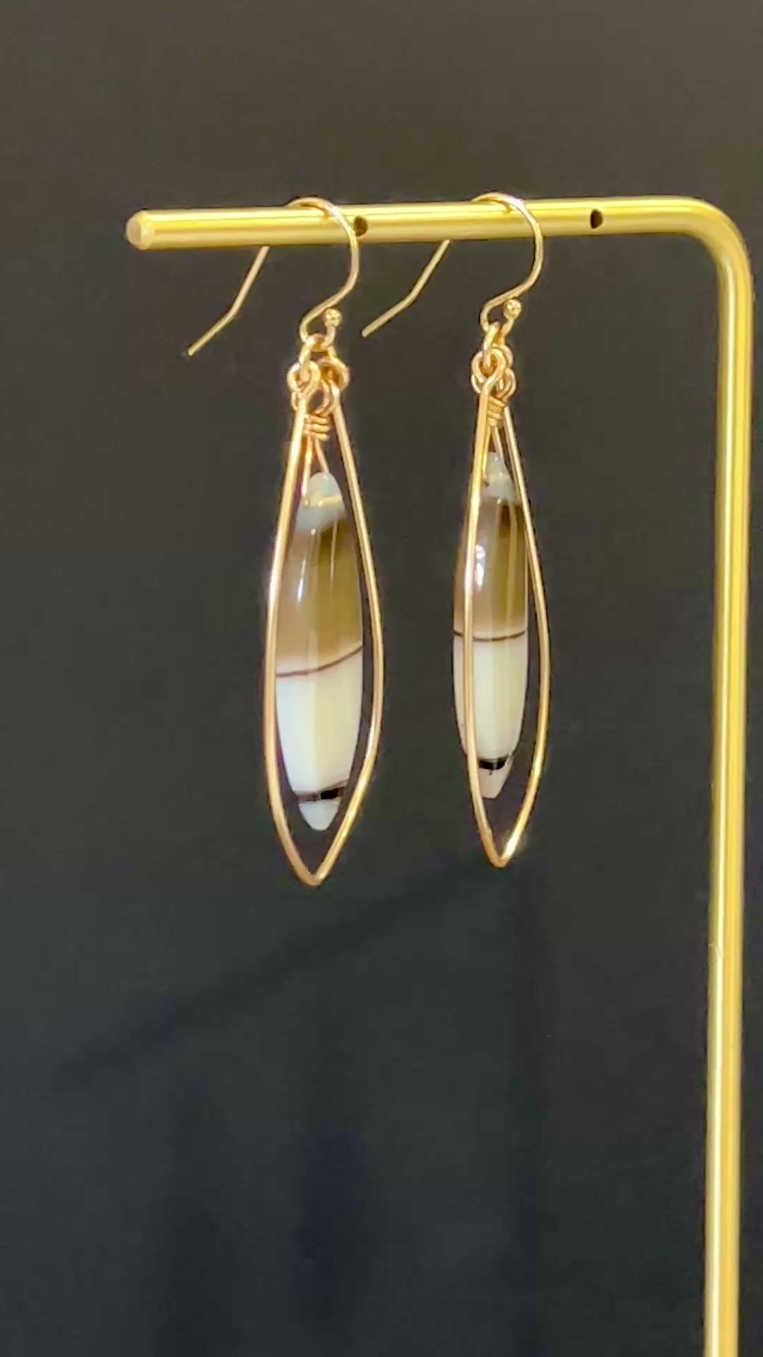 Montana Agate Earrings in 14K Gold Fill by Studio MS Indie Jewlery
