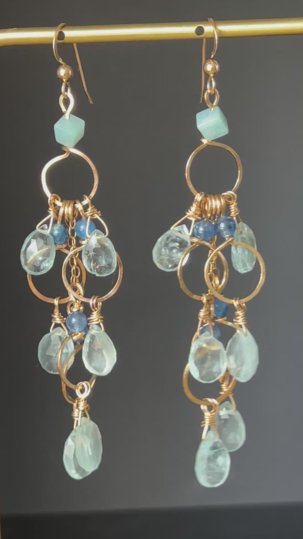 Rosalee Blue Topaz Chandelier Earrings