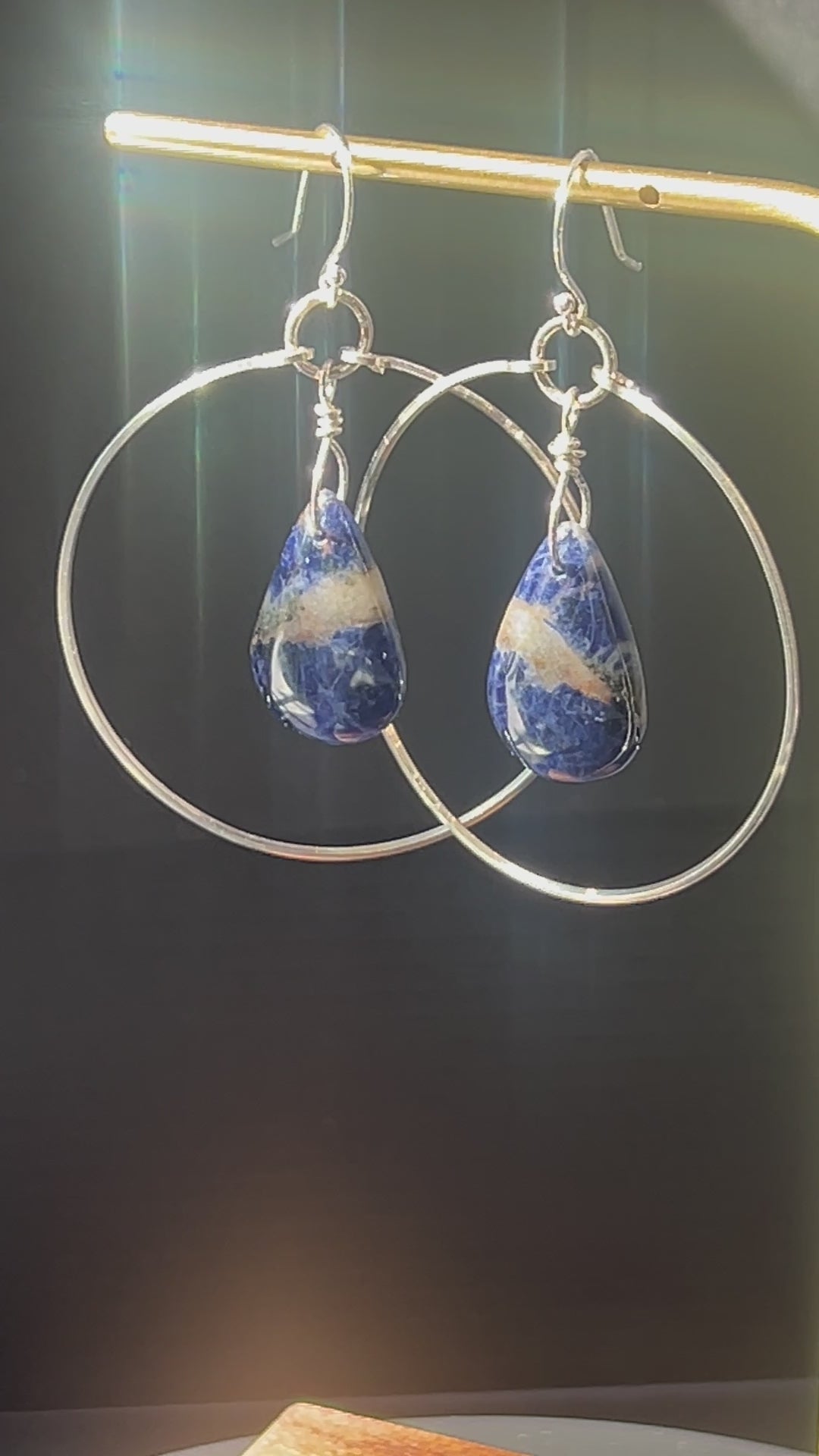 Orange Sodalite Earrings in Sterling Silver by Studio MS Indie Jewelry