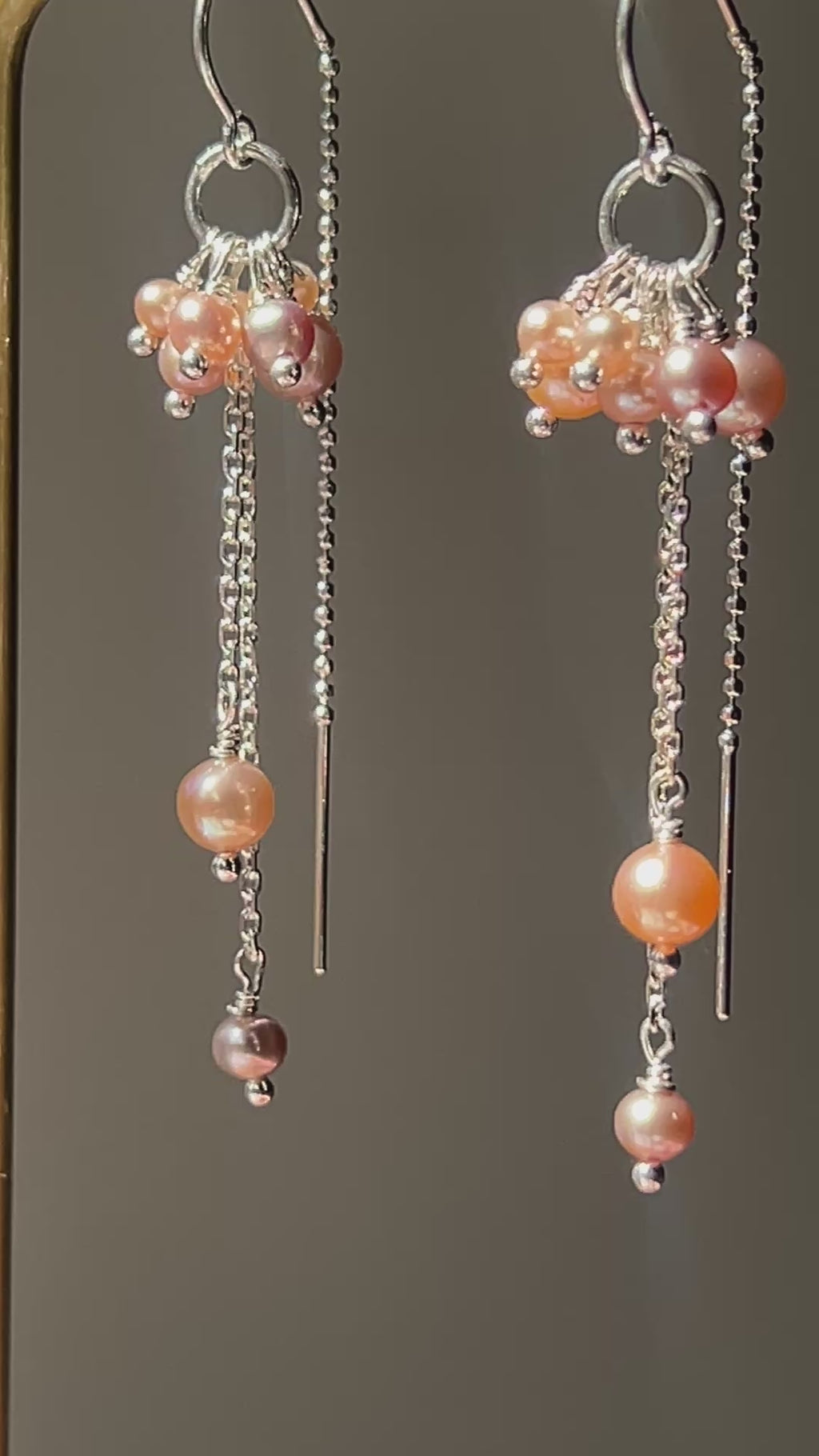 Candy Pearl Drip Threader Earrings by Studio MS
