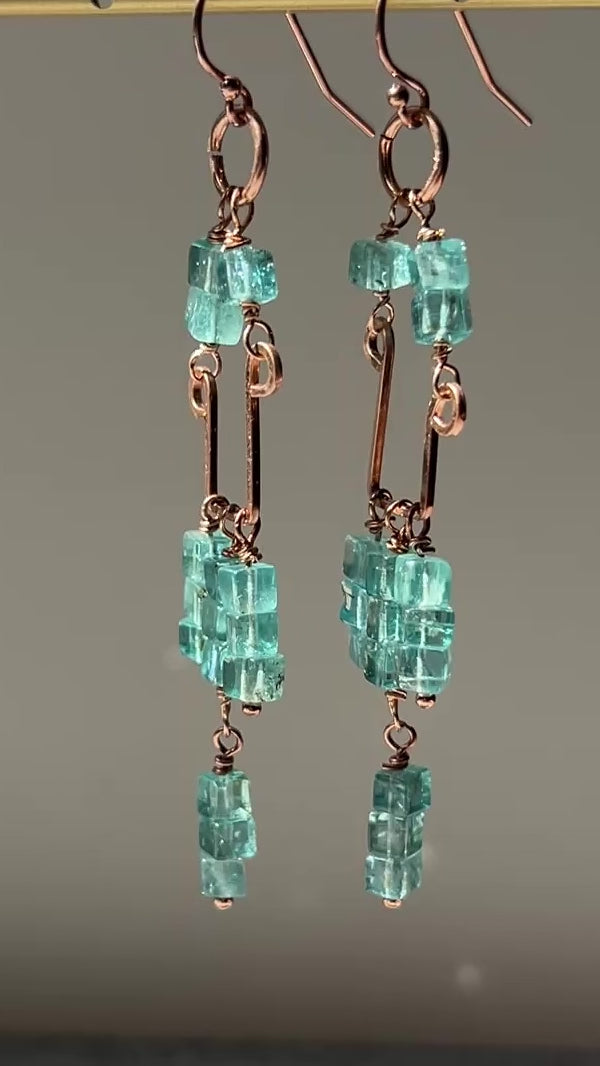 Neon Apatite Chandelier Earrings