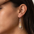 Sardonyx freeform dangle earrings in sterling silver, handmade by Studio MS Indie Jewelry